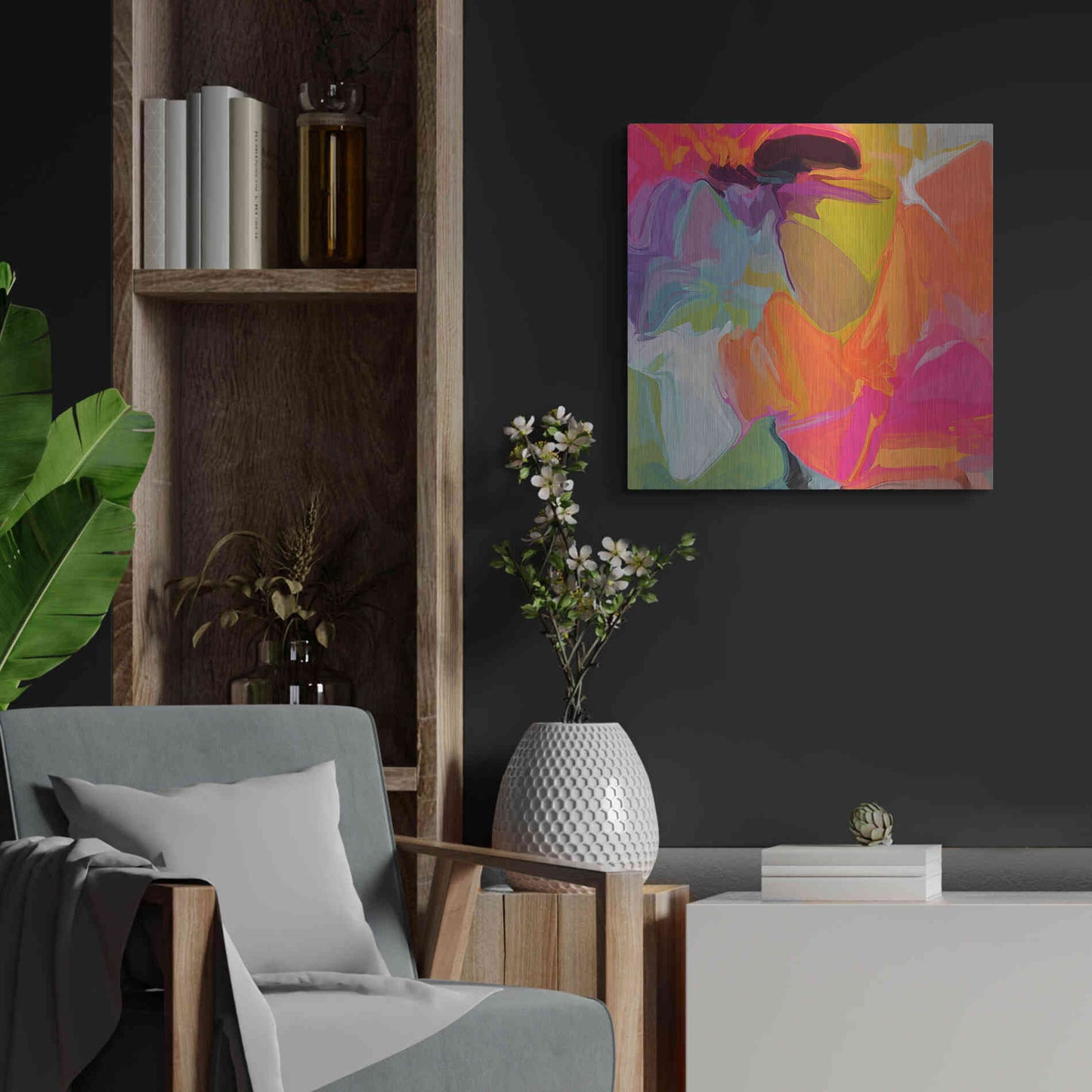 Luxe Metal Art 'Color Vibrations 2' by Irena Orlov, Metal Wall Art,24x24