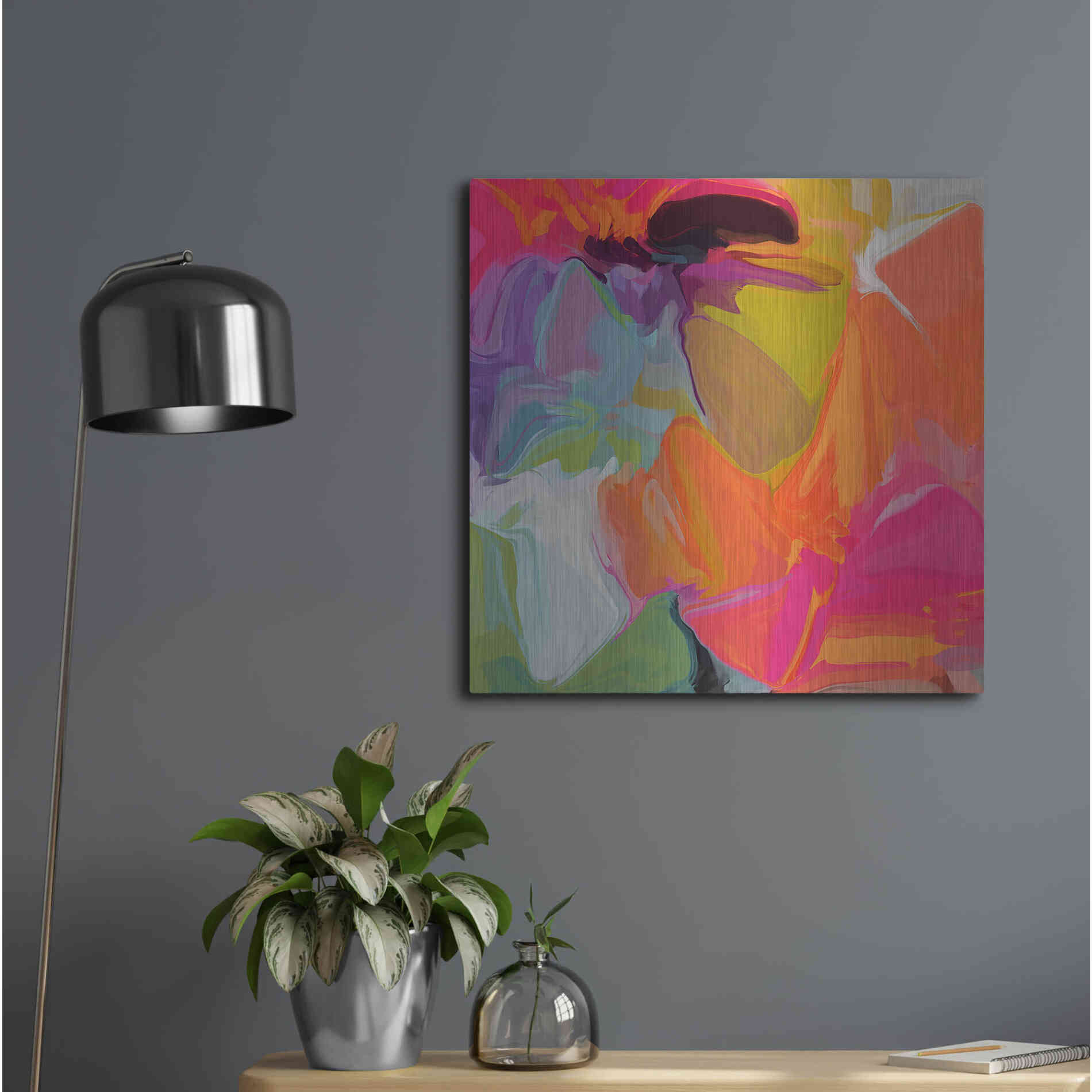 Luxe Metal Art 'Color Vibrations 2' by Irena Orlov, Metal Wall Art,24x24