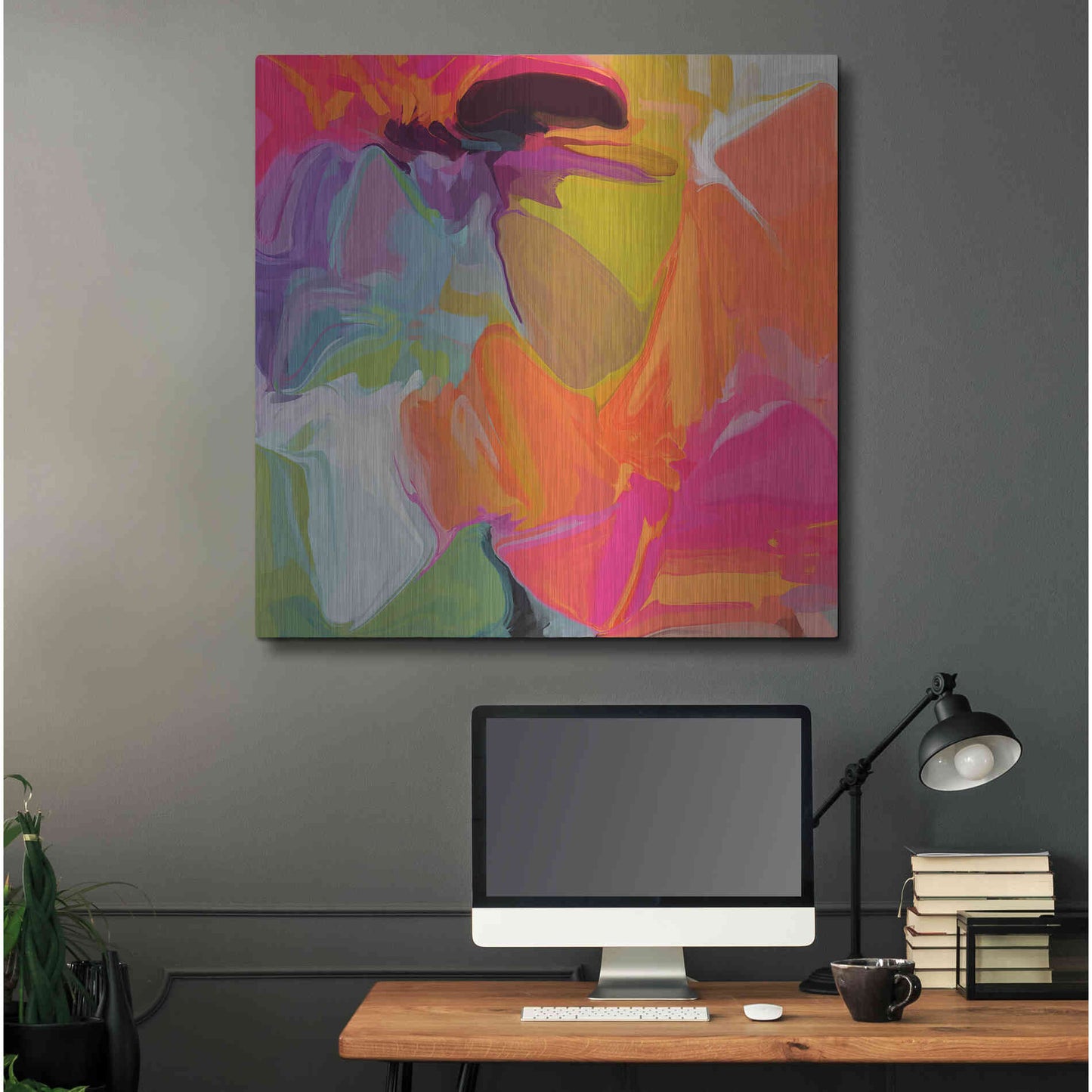 Luxe Metal Art 'Color Vibrations 2' by Irena Orlov, Metal Wall Art,36x36