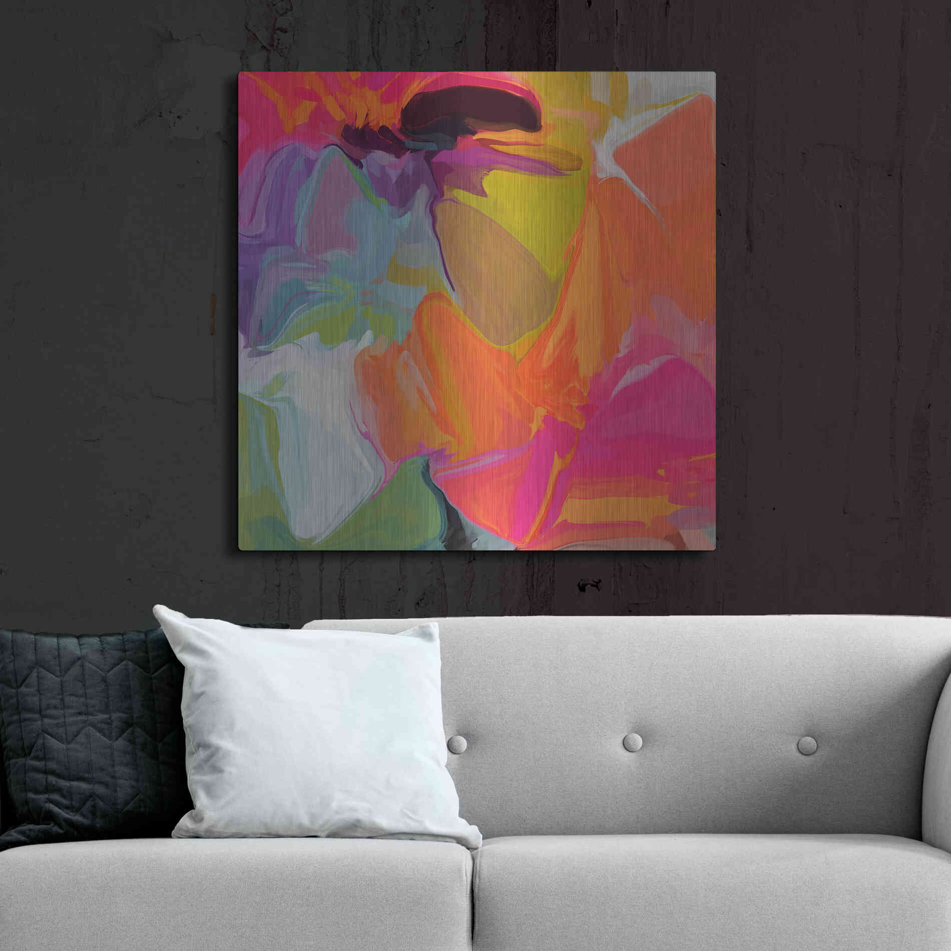 Luxe Metal Art 'Color Vibrations 2' by Irena Orlov, Metal Wall Art,36x36