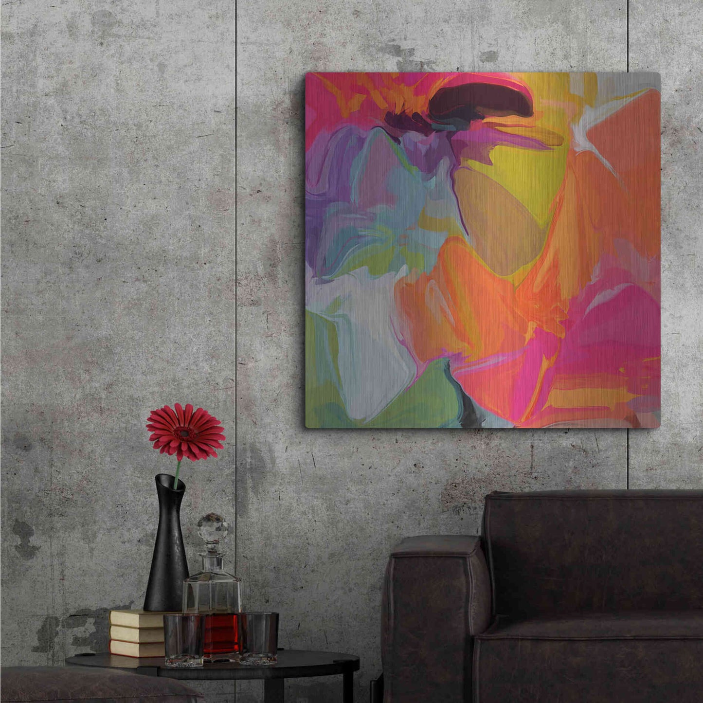 Luxe Metal Art 'Color Vibrations 2' by Irena Orlov, Metal Wall Art,36x36