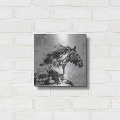 Luxe Metal Art 'Bay Horse 4' by Irena Orlov, Metal Wall Art,12x12