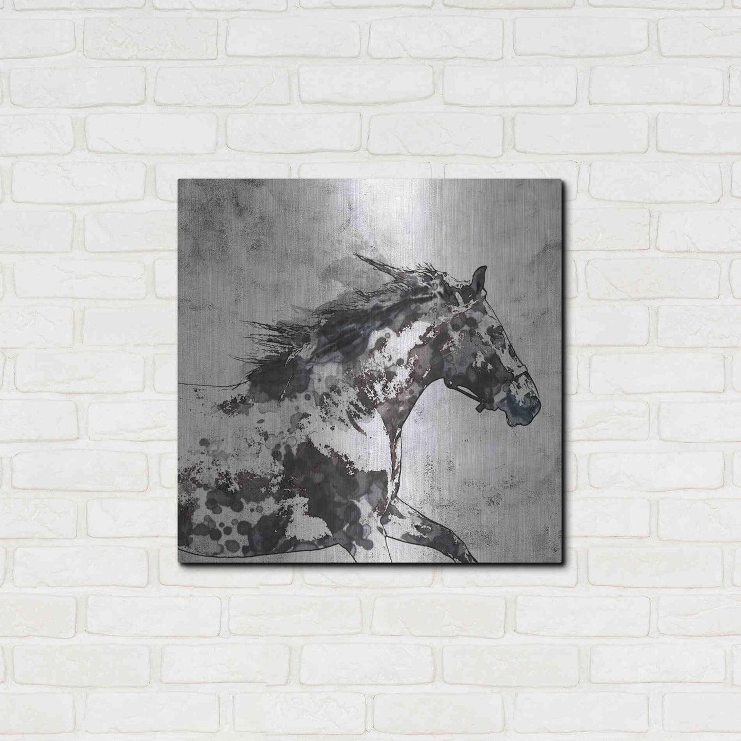 Luxe Metal Art 'Bay Horse 4' by Irena Orlov, Metal Wall Art,24x24