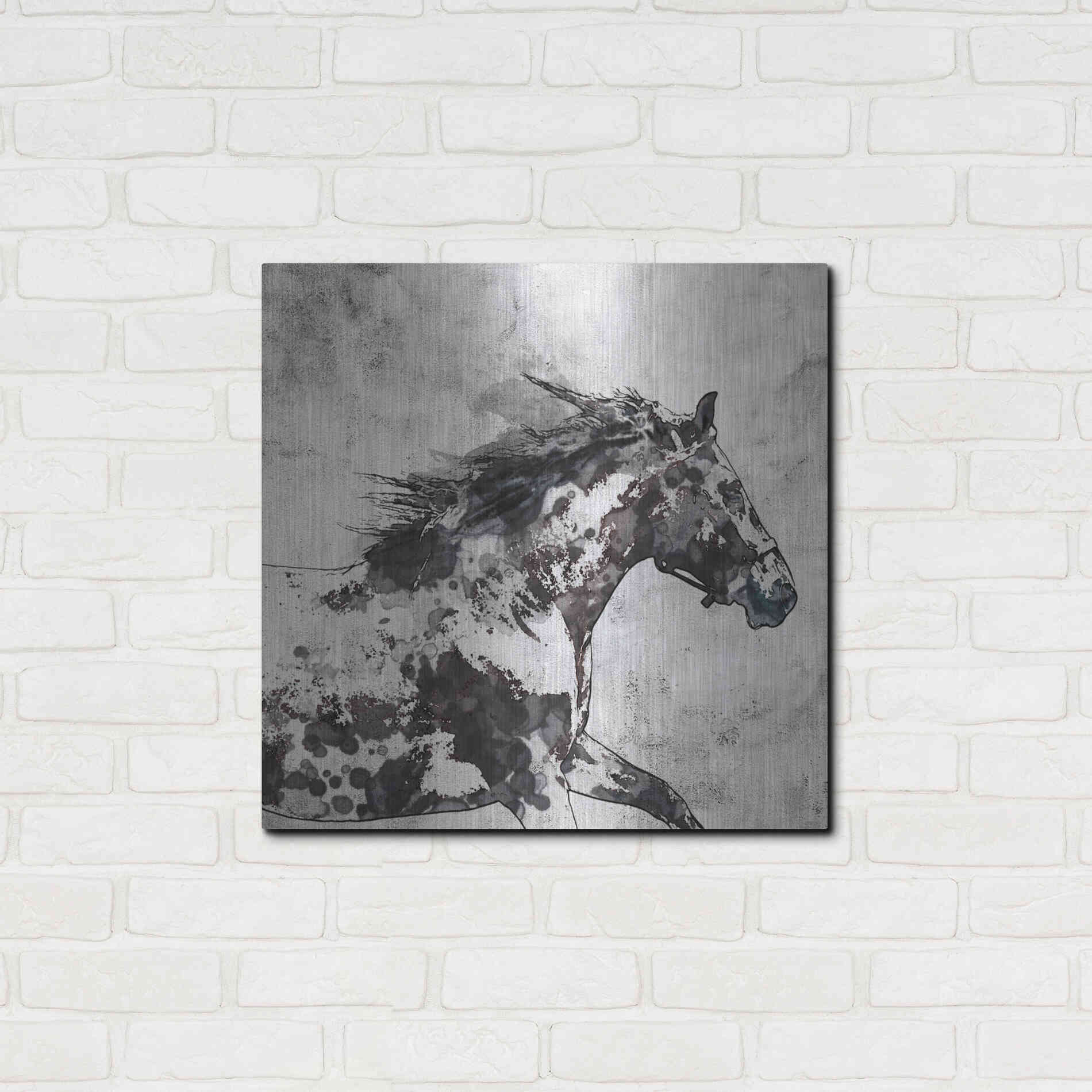 Luxe Metal Art 'Bay Horse 4' by Irena Orlov, Metal Wall Art,24x24