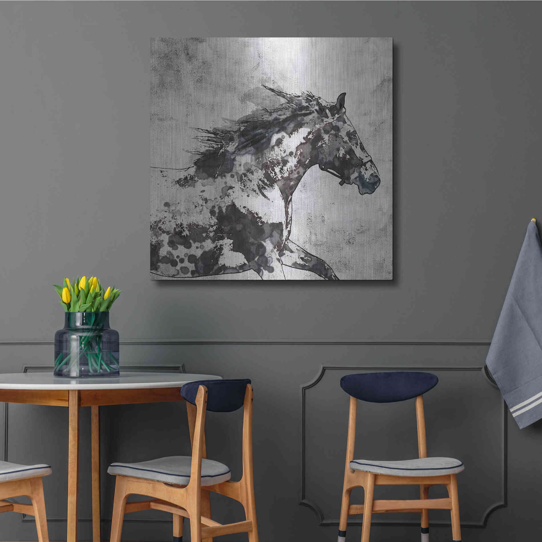 Luxe Metal Art 'Bay Horse 4' by Irena Orlov, Metal Wall Art,36x36