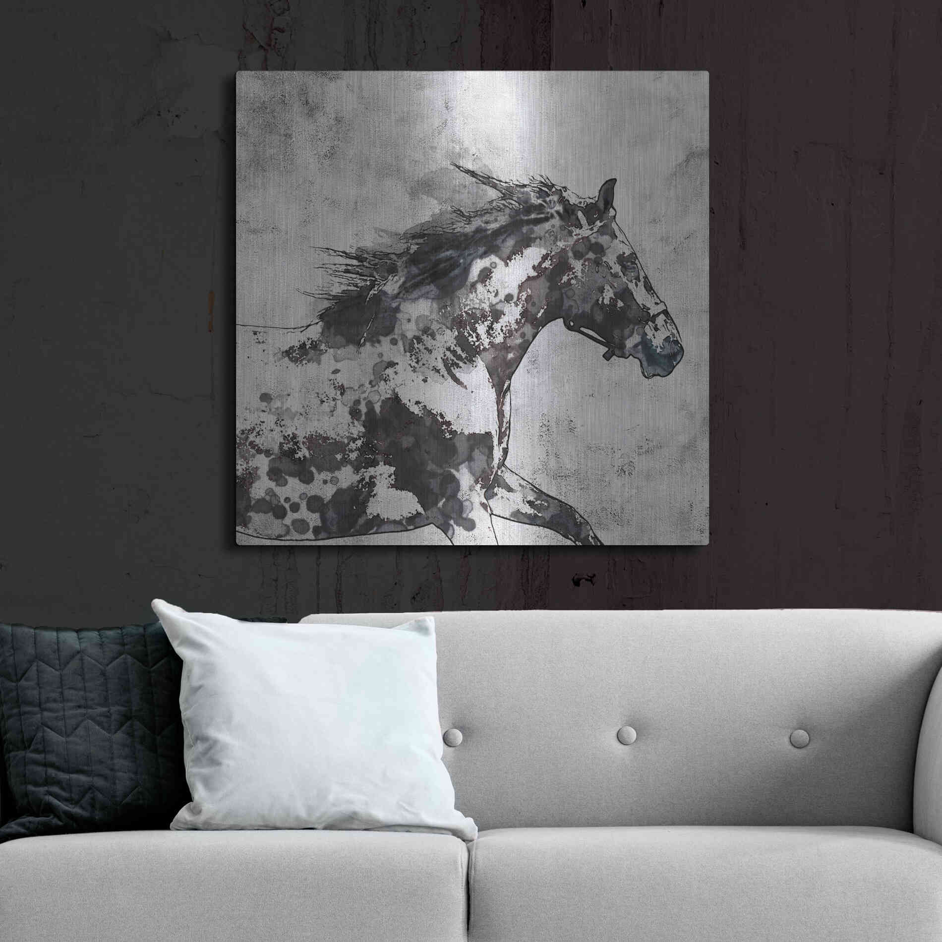 Luxe Metal Art 'Bay Horse 4' by Irena Orlov, Metal Wall Art,36x36