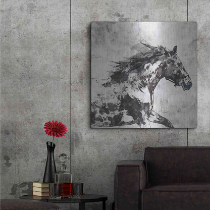 Luxe Metal Art 'Bay Horse 4' by Irena Orlov, Metal Wall Art,36x36