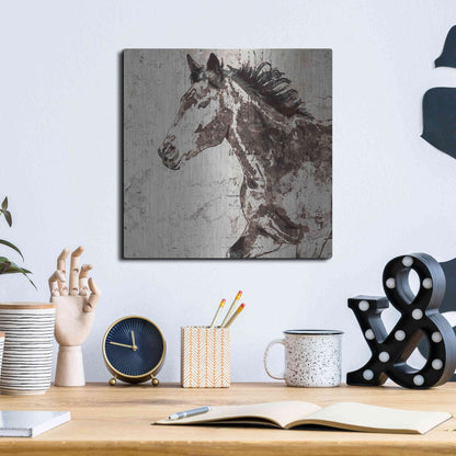 Luxe Metal Art 'Galloping Horse 2' by Irena Orlov, Metal Wall Art,12x12