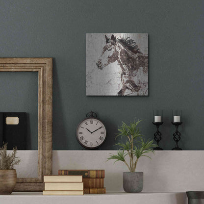 Luxe Metal Art 'Galloping Horse 2' by Irena Orlov, Metal Wall Art,12x12