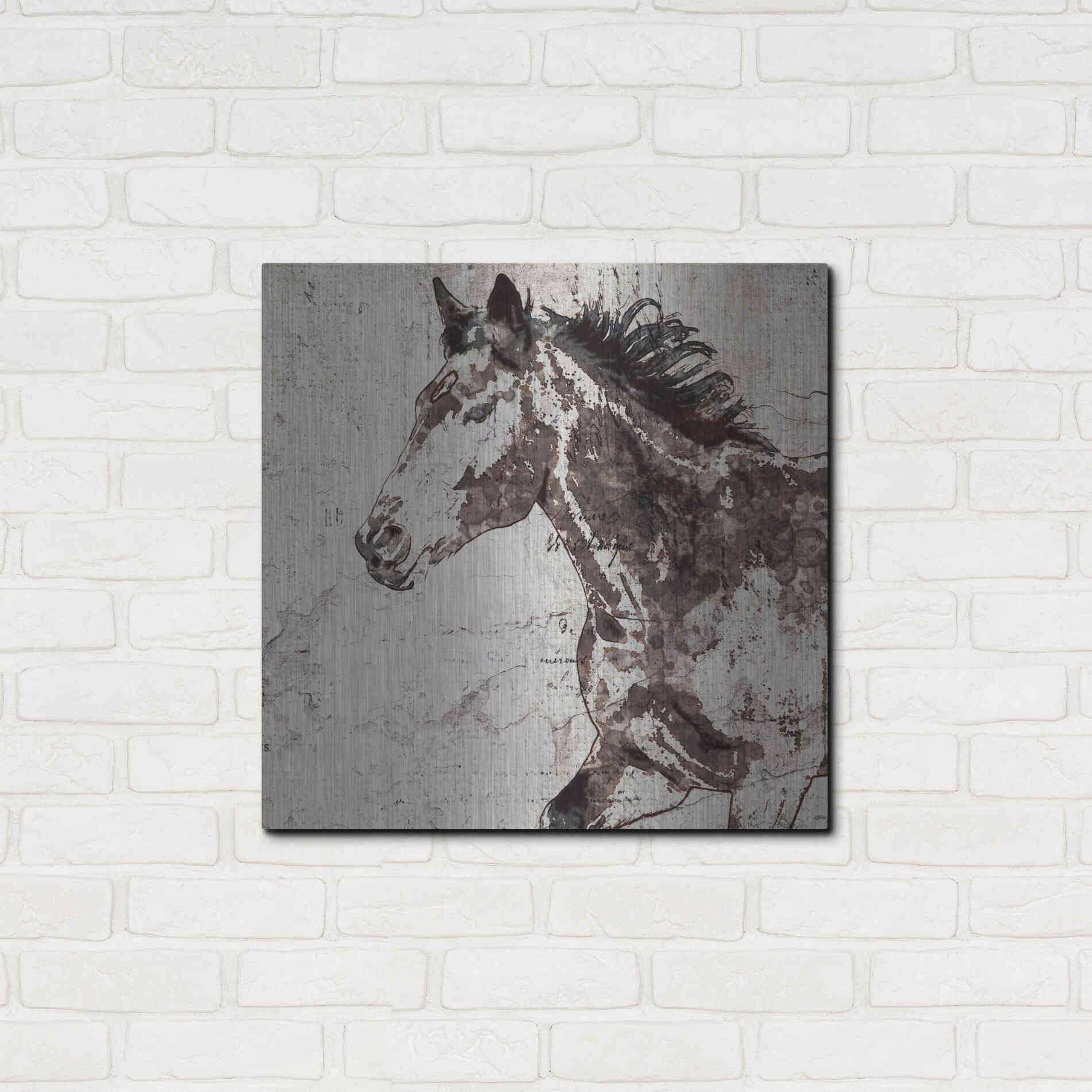Luxe Metal Art 'Galloping Horse 2' by Irena Orlov, Metal Wall Art,24x24