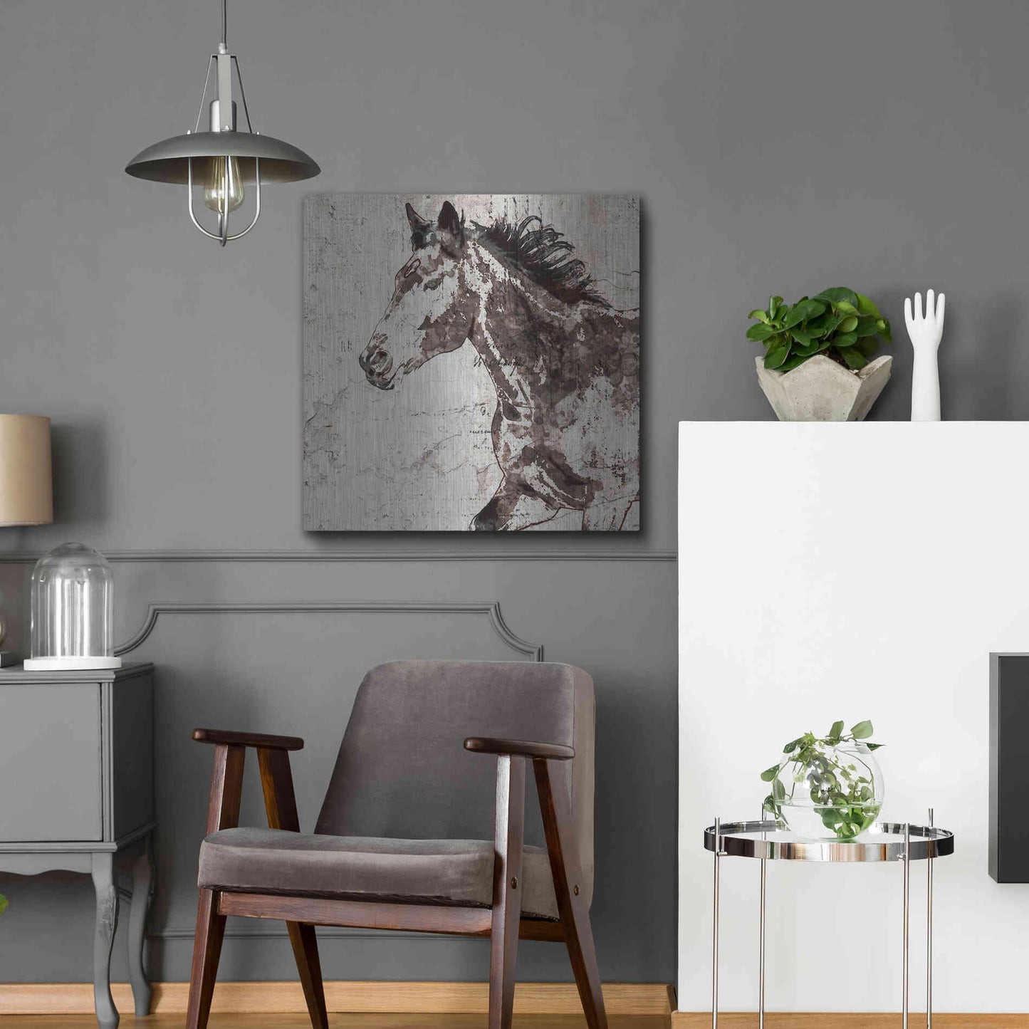 Luxe Metal Art 'Galloping Horse 2' by Irena Orlov, Metal Wall Art,24x24