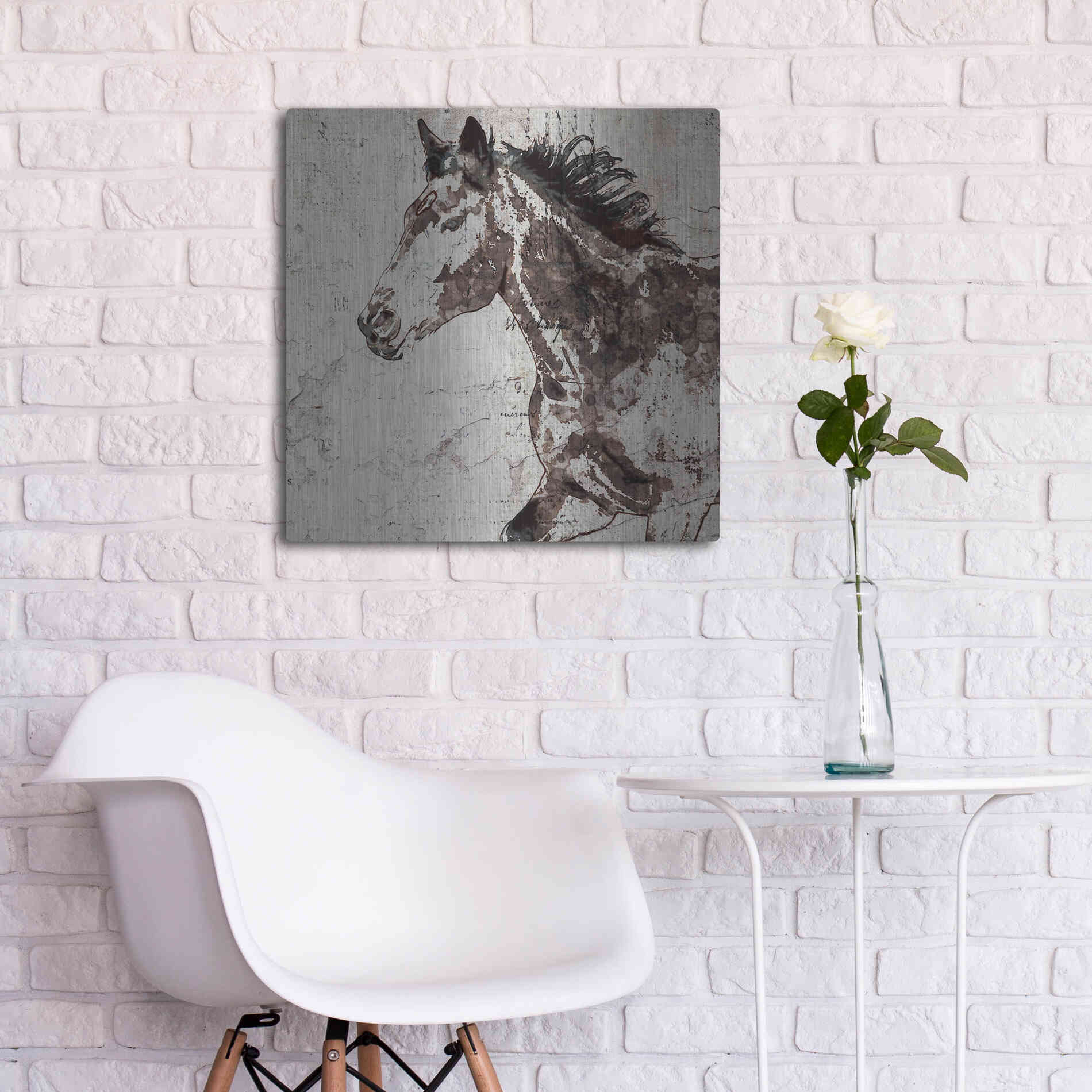 Luxe Metal Art 'Galloping Horse 2' by Irena Orlov, Metal Wall Art,24x24
