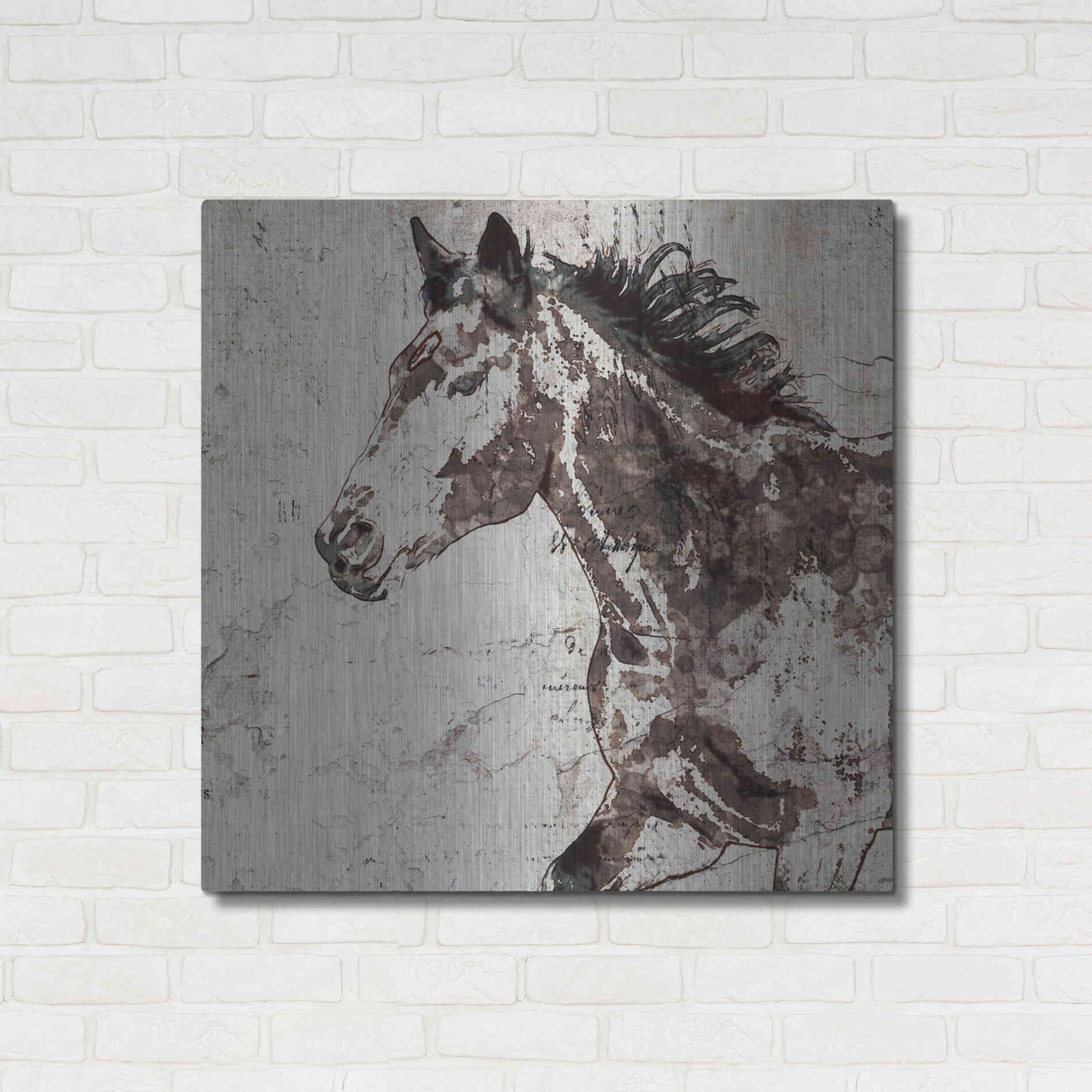 Luxe Metal Art 'Galloping Horse 2' by Irena Orlov, Metal Wall Art,36x36