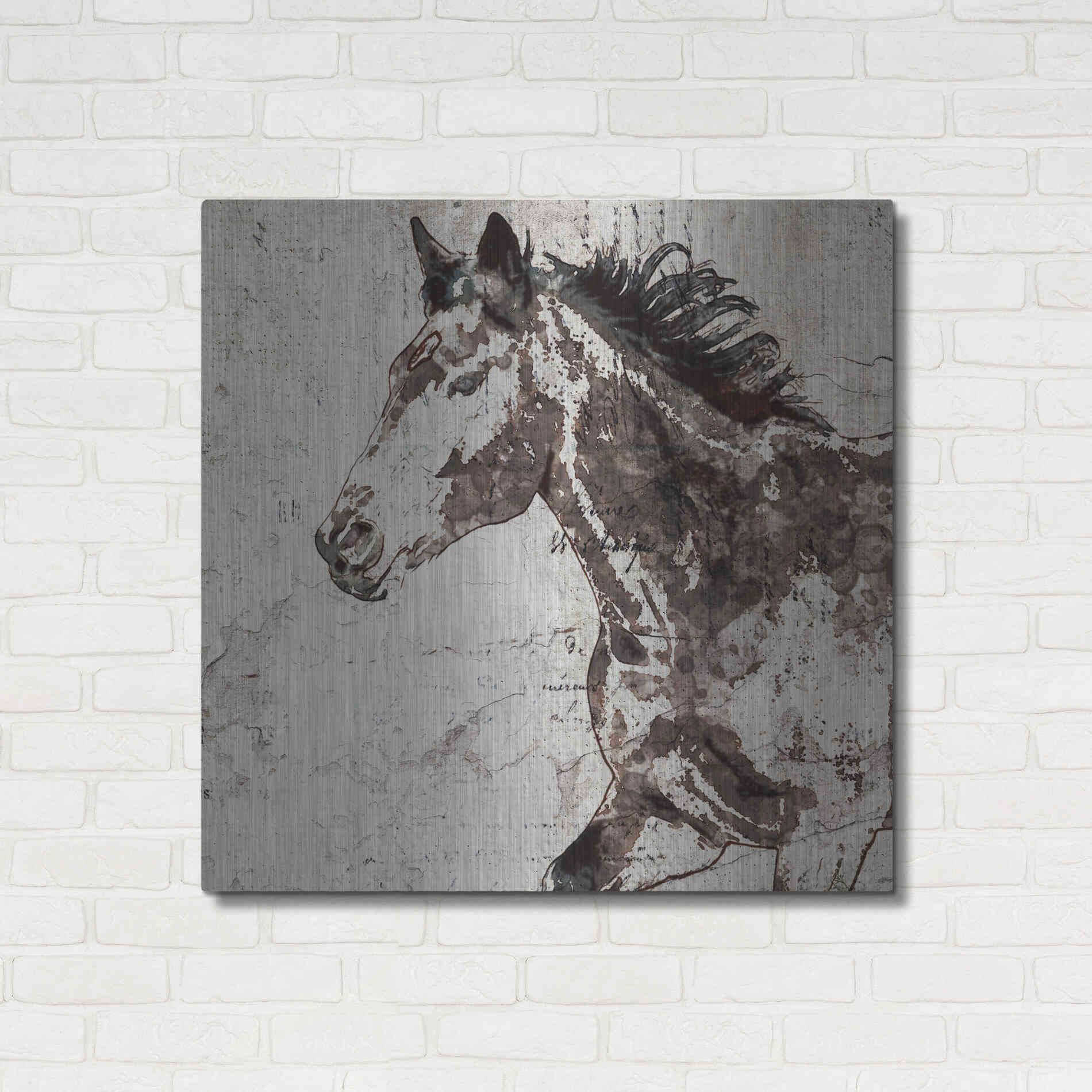 Luxe Metal Art 'Galloping Horse 2' by Irena Orlov, Metal Wall Art,36x36