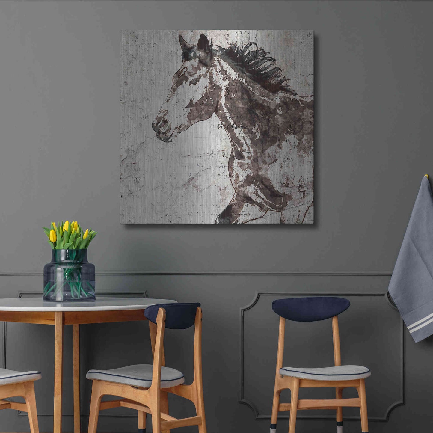 Luxe Metal Art 'Galloping Horse 2' by Irena Orlov, Metal Wall Art,36x36