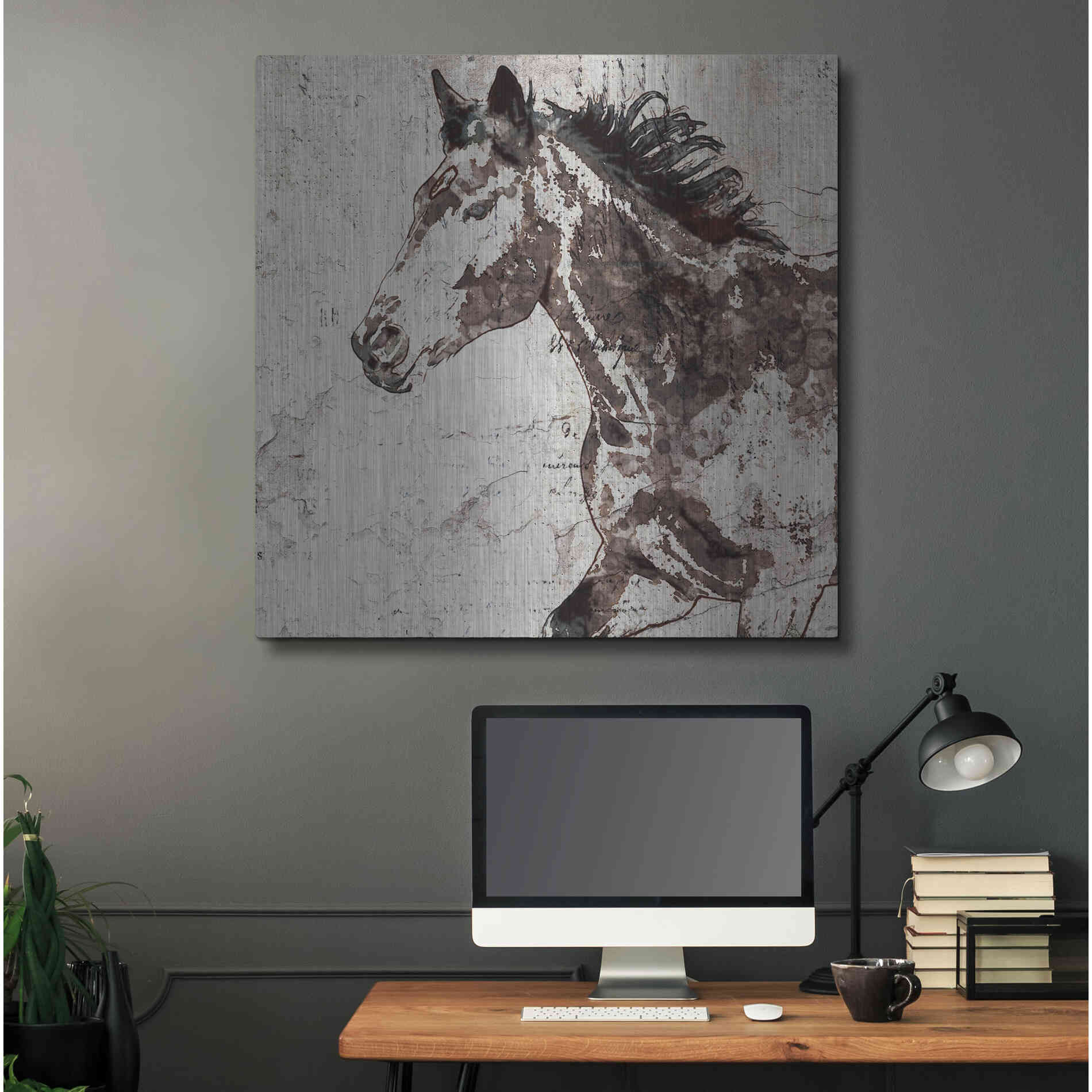 Luxe Metal Art 'Galloping Horse 2' by Irena Orlov, Metal Wall Art,36x36
