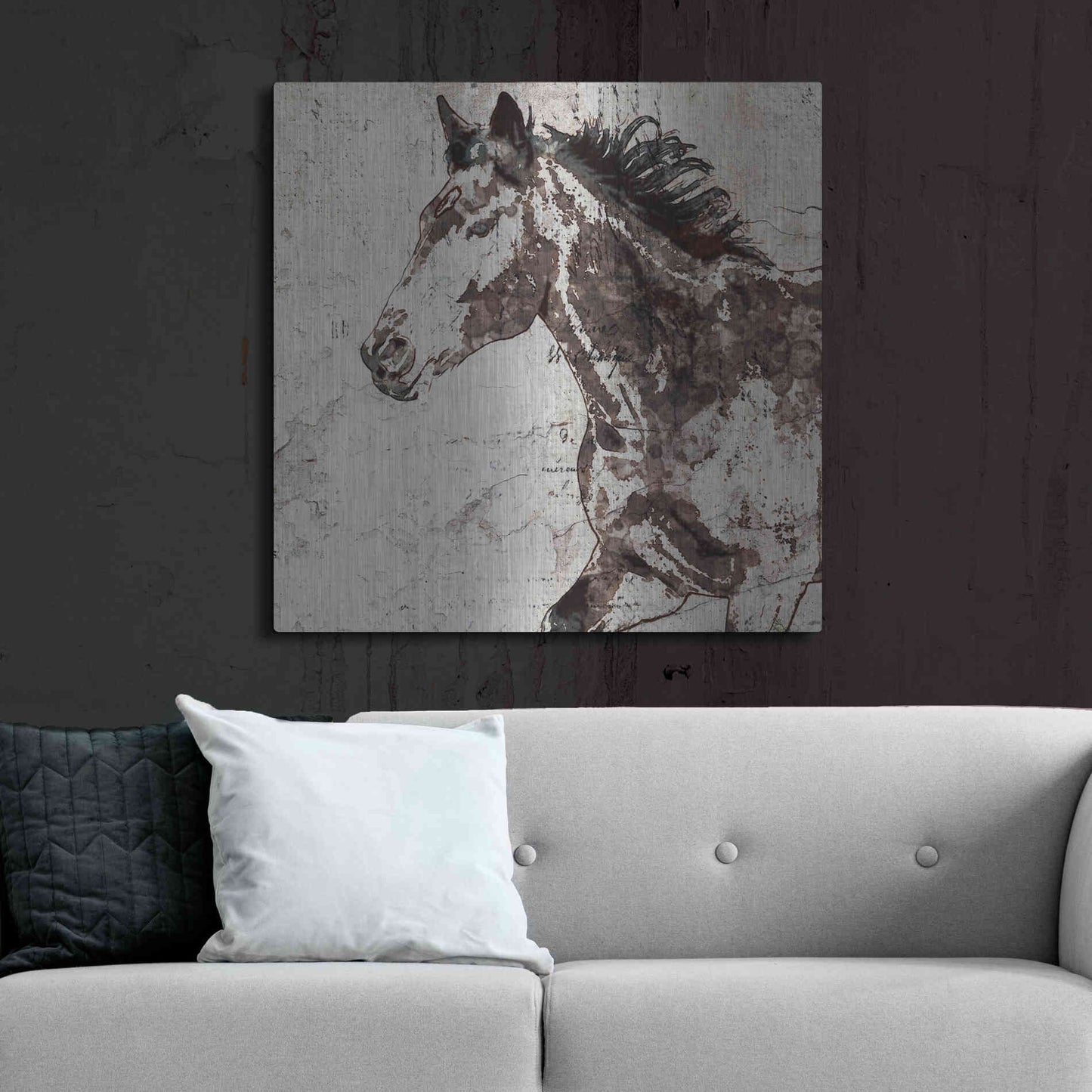 Luxe Metal Art 'Galloping Horse 2' by Irena Orlov, Metal Wall Art,36x36