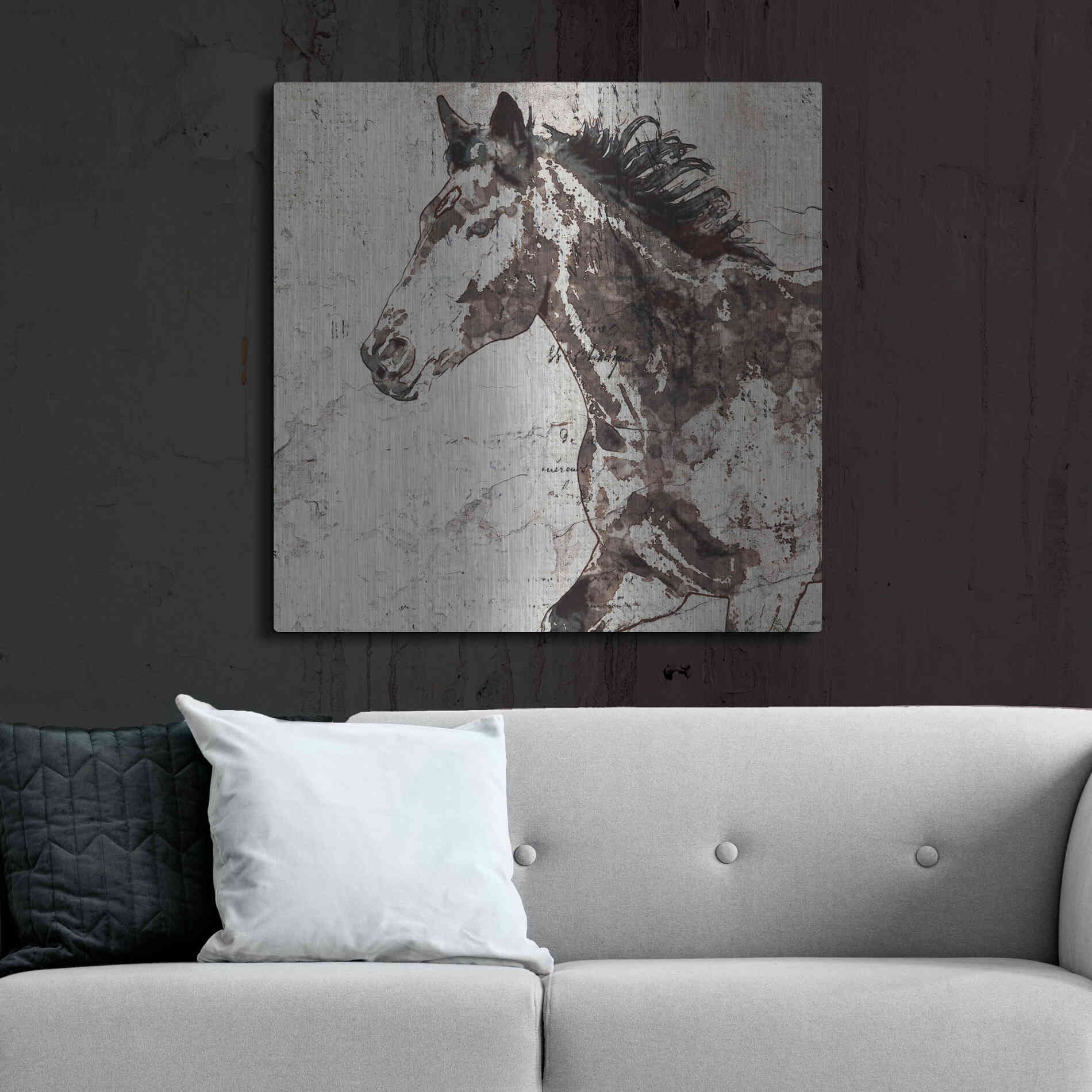Luxe Metal Art 'Galloping Horse 2' by Irena Orlov, Metal Wall Art,36x36