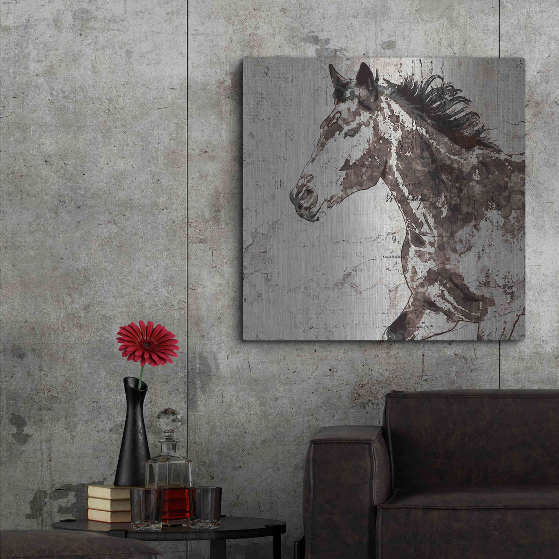 Luxe Metal Art 'Galloping Horse 2' by Irena Orlov, Metal Wall Art,36x36