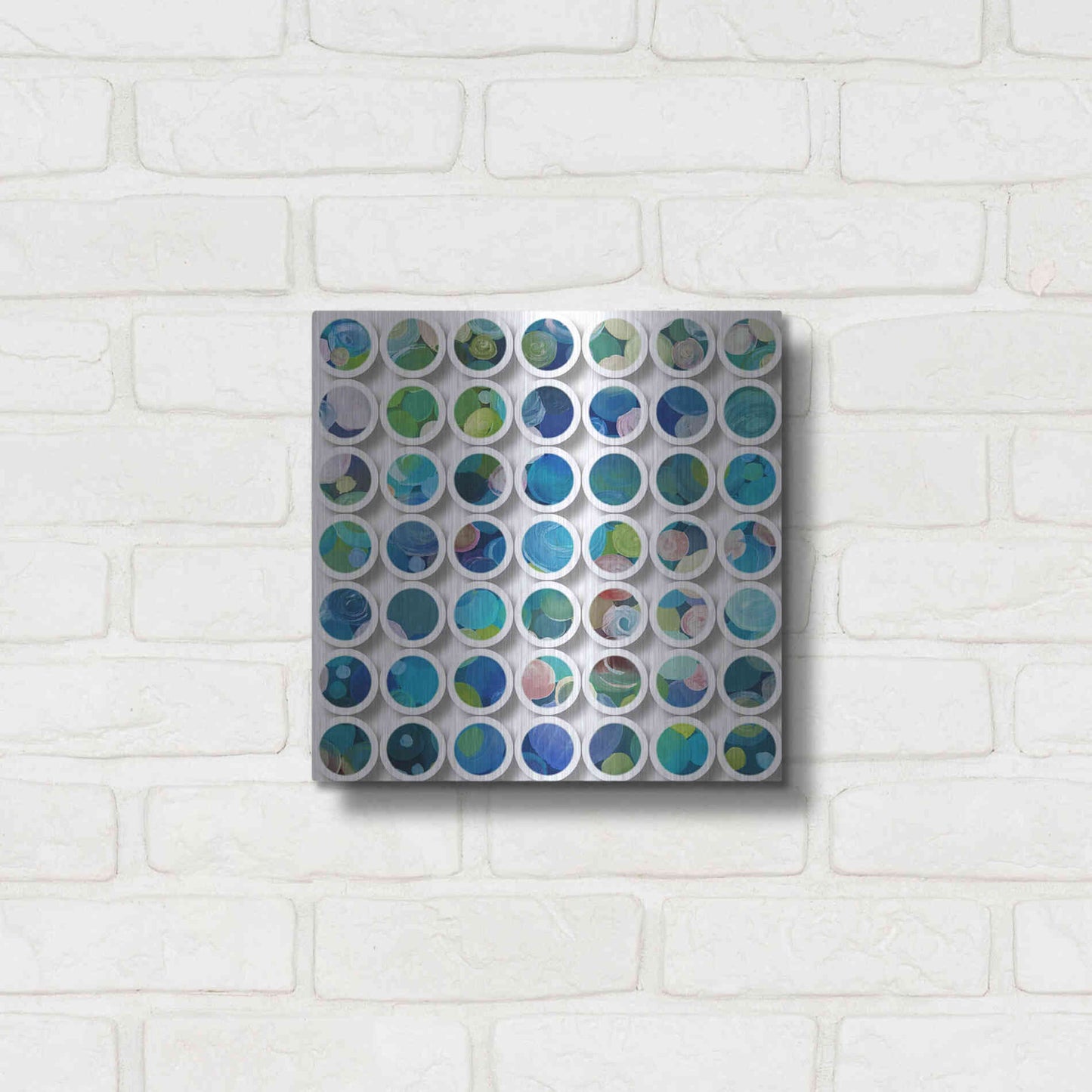 Luxe Metal Art 'Industrial Mixed Media Circles' by Irena Orlov, Metal Wall Art,12x12