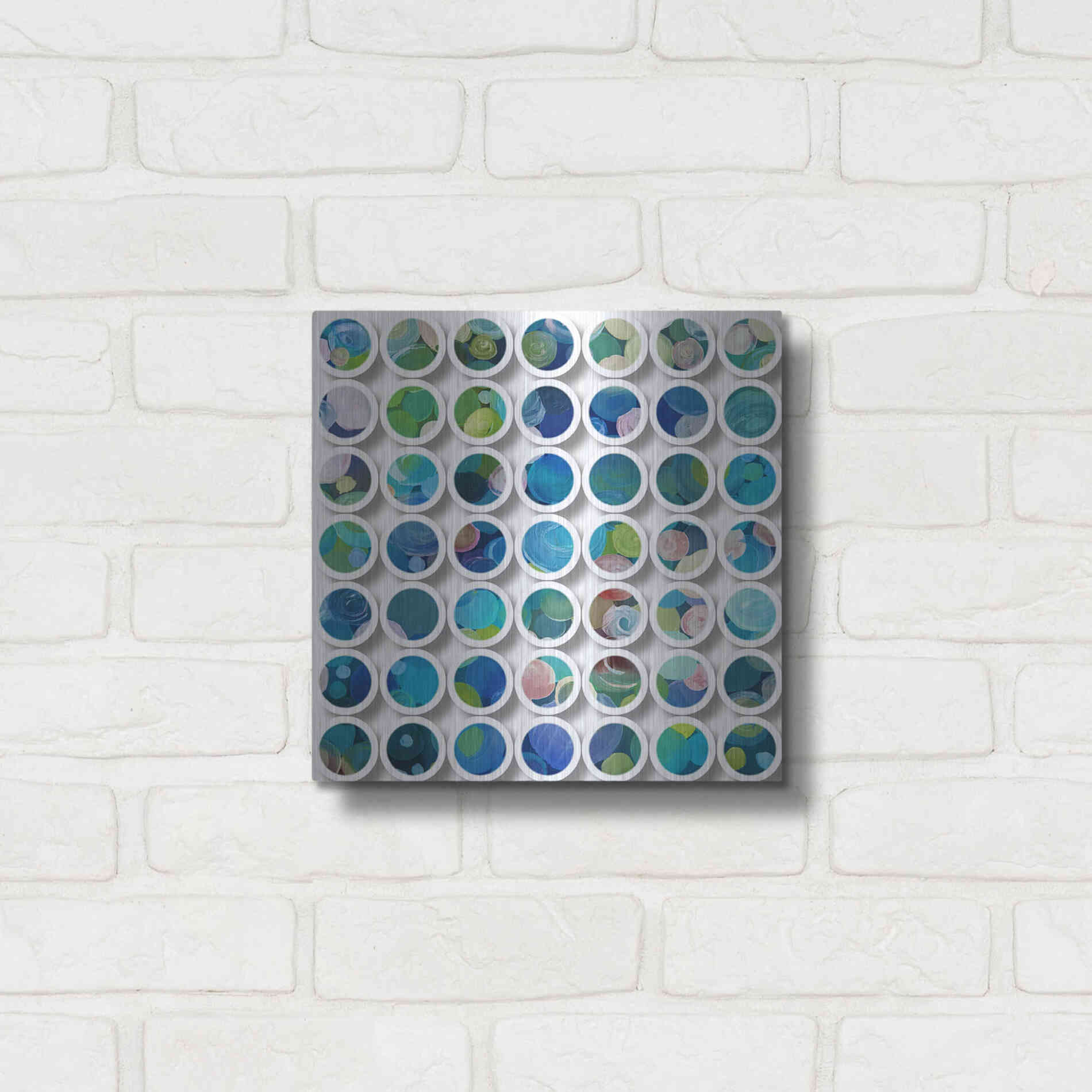 Luxe Metal Art 'Industrial Mixed Media Circles' by Irena Orlov, Metal Wall Art,12x12
