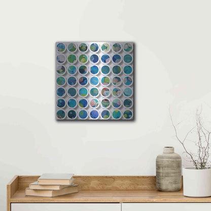 Luxe Metal Art 'Industrial Mixed Media Circles' by Irena Orlov, Metal Wall Art,12x12