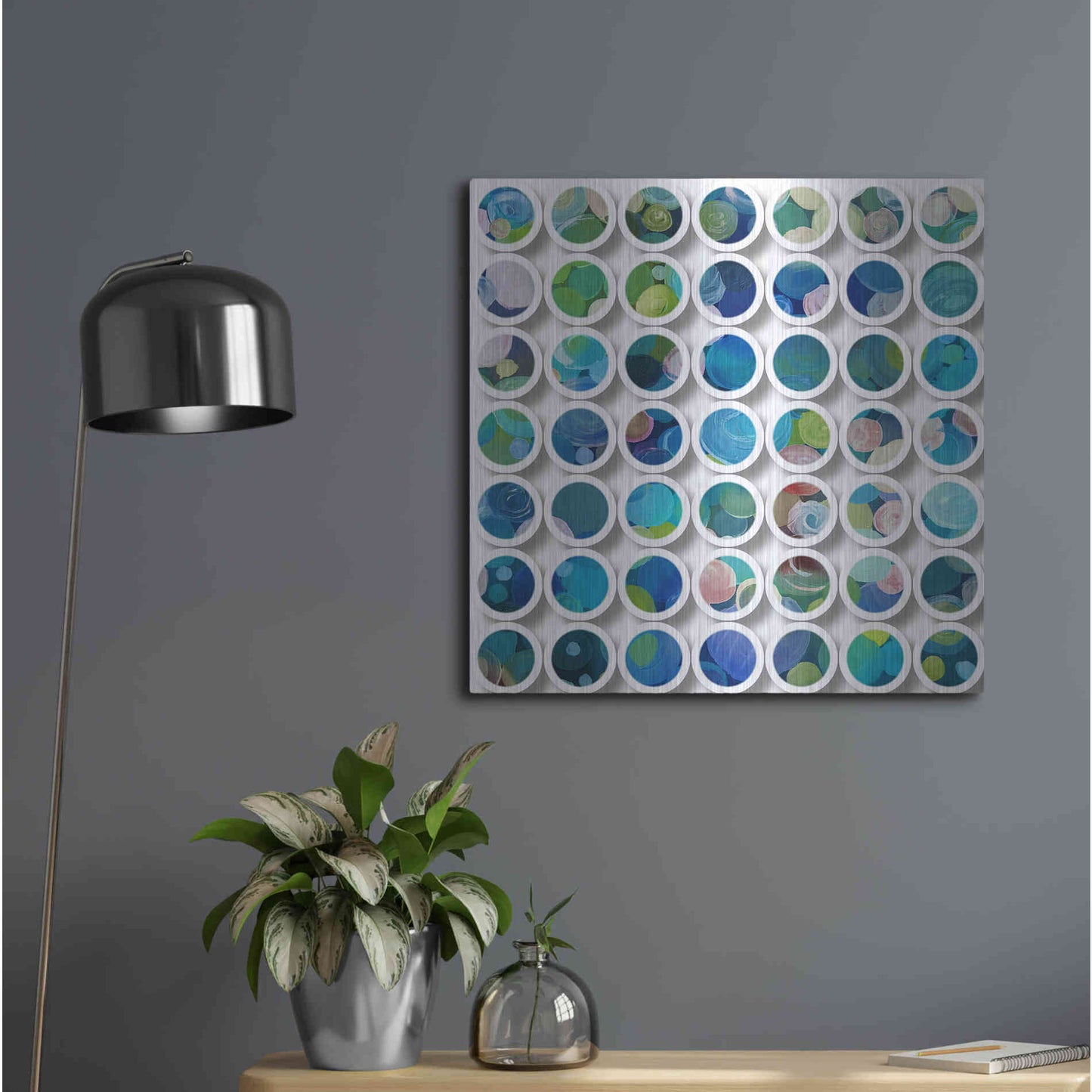 Luxe Metal Art 'Industrial Mixed Media Circles' by Irena Orlov, Metal Wall Art,24x24