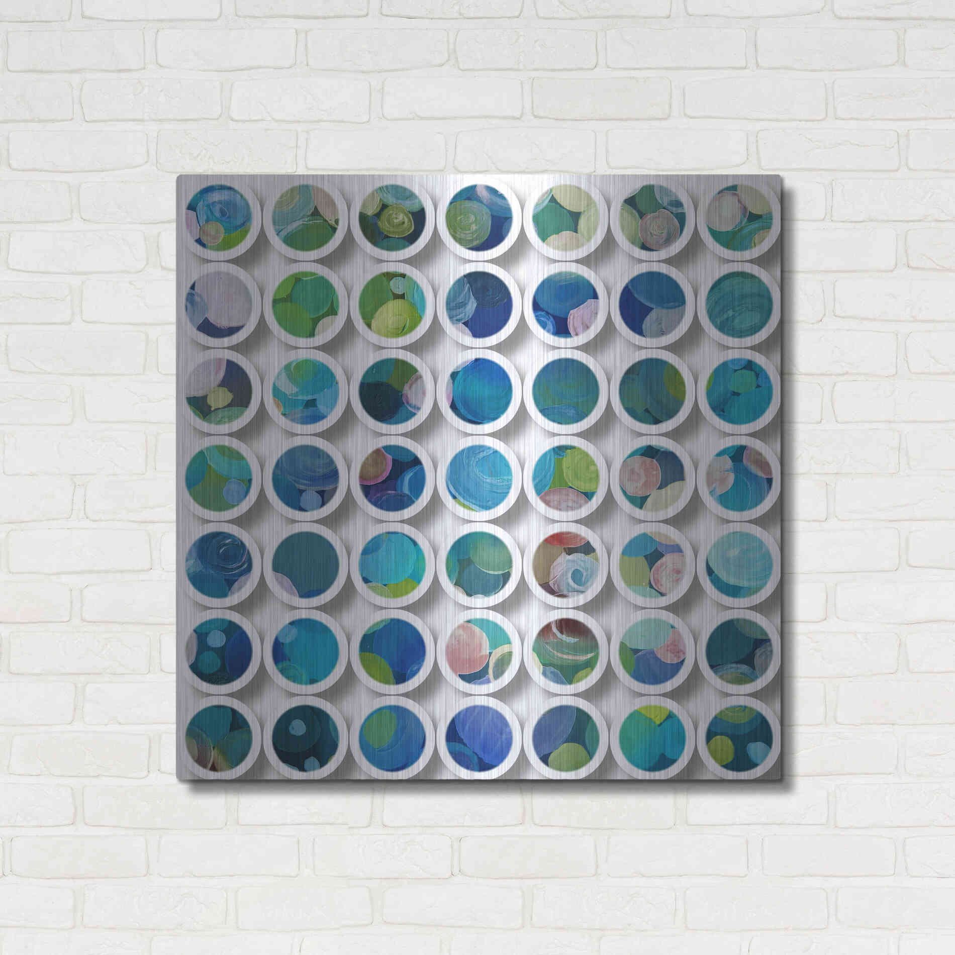 Luxe Metal Art 'Industrial Mixed Media Circles' by Irena Orlov, Metal Wall Art,36x36