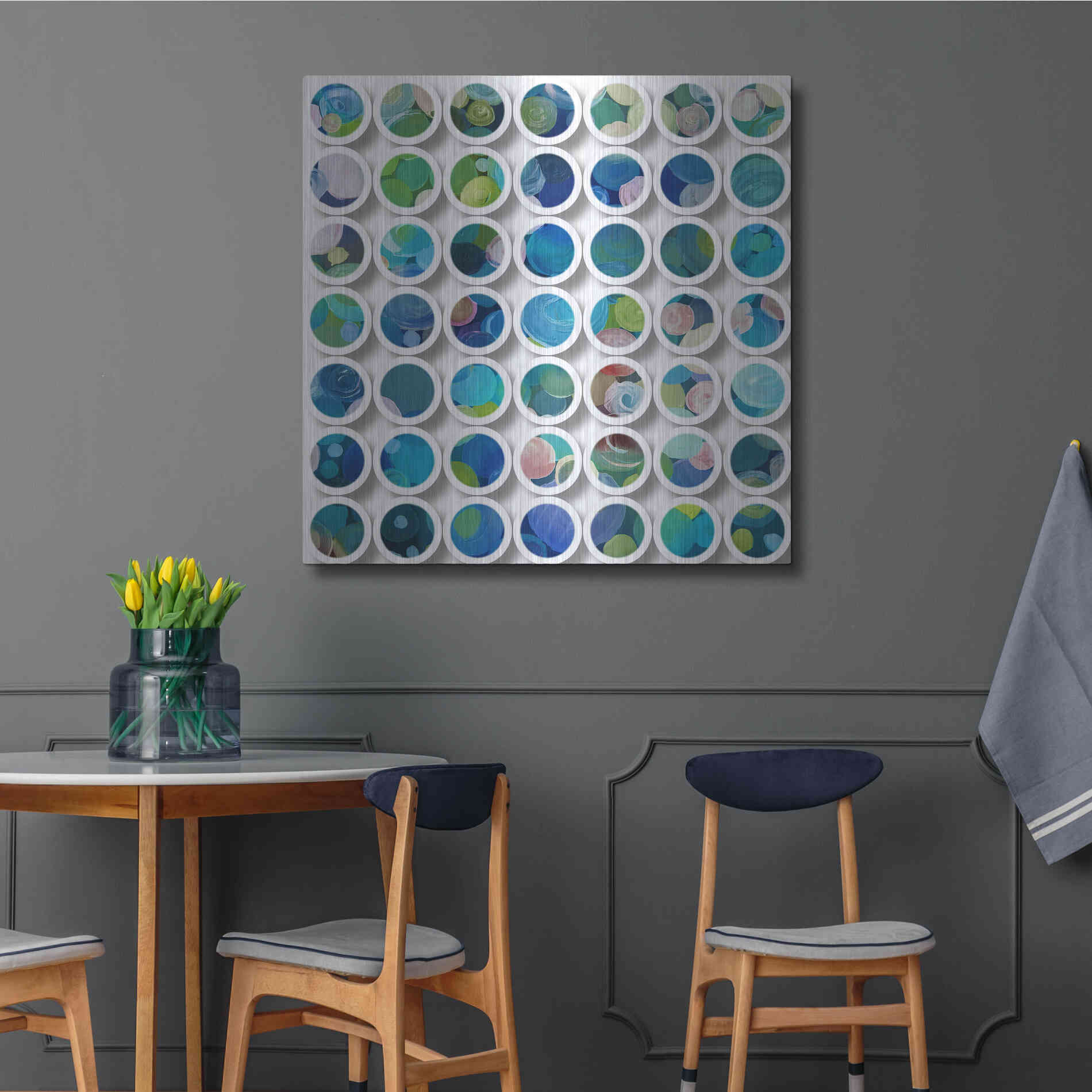 Luxe Metal Art 'Industrial Mixed Media Circles' by Irena Orlov, Metal Wall Art,36x36