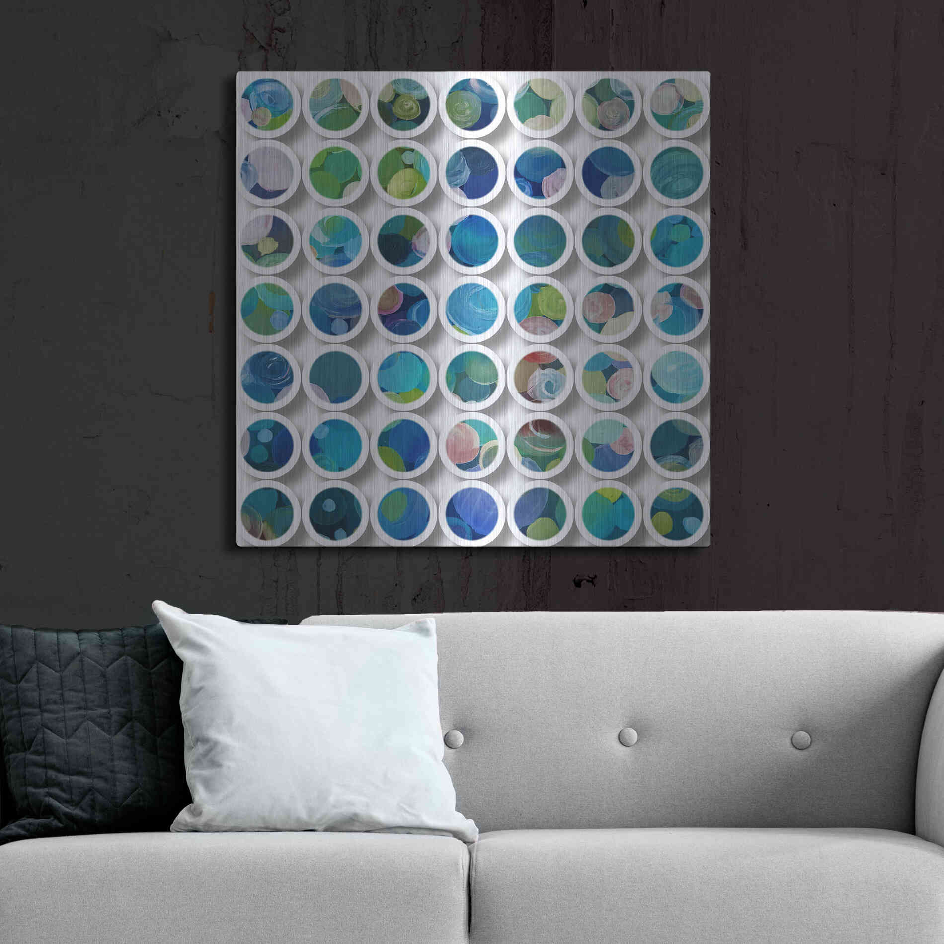 Luxe Metal Art 'Industrial Mixed Media Circles' by Irena Orlov, Metal Wall Art,36x36