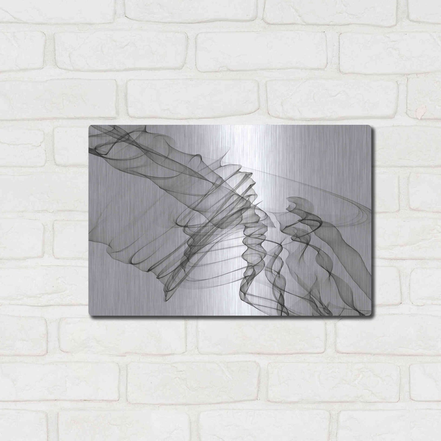 Luxe Metal Art 'Abstract Black and White 19-22-36' by Irena Orlov, Metal Wall Art,16x12