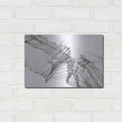 Luxe Metal Art 'Abstract Black and White 19-22-36' by Irena Orlov, Metal Wall Art,16x12