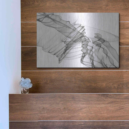 Luxe Metal Art 'Abstract Black and White 19-22-36' by Irena Orlov, Metal Wall Art,16x12