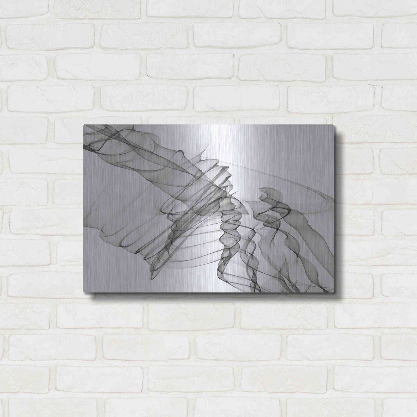 Luxe Metal Art 'Abstract Black and White 19-22-36' by Irena Orlov, Metal Wall Art,24x16