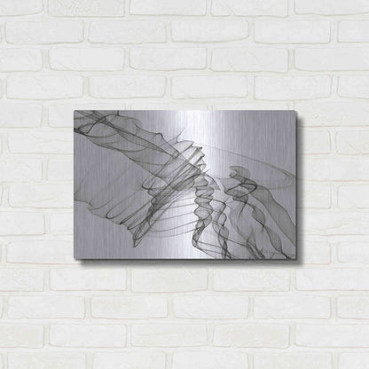 Luxe Metal Art 'Abstract Black and White 19-22-36' by Irena Orlov, Metal Wall Art,24x16