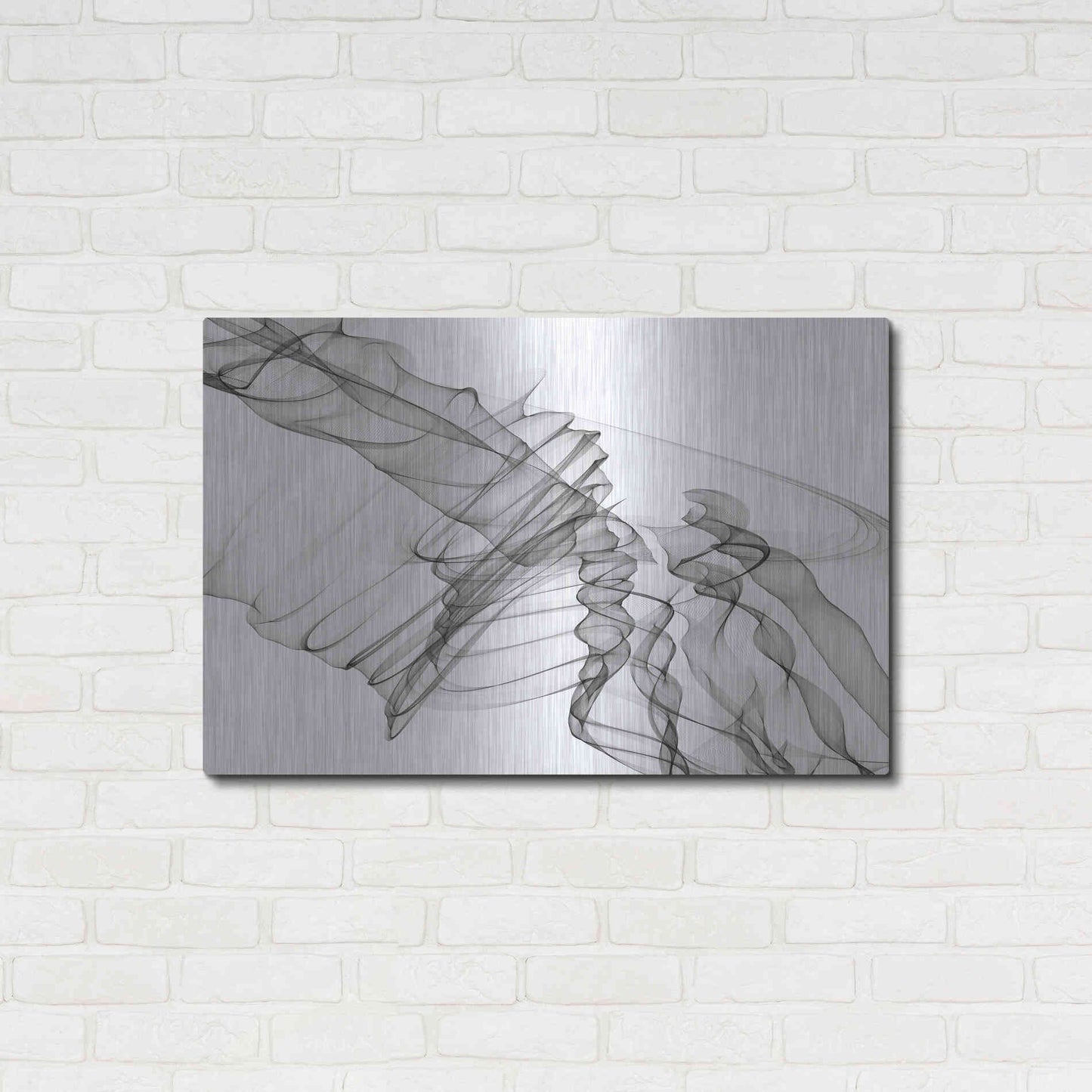 Luxe Metal Art 'Abstract Black and White 19-22-36' by Irena Orlov, Metal Wall Art,36x24