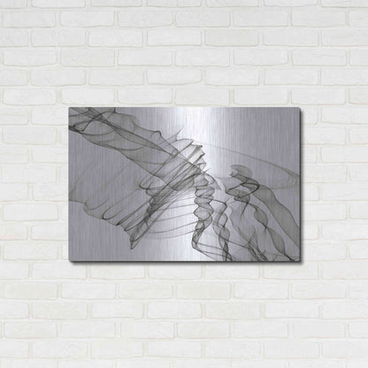 Luxe Metal Art 'Abstract Black and White 19-22-36' by Irena Orlov, Metal Wall Art,36x24