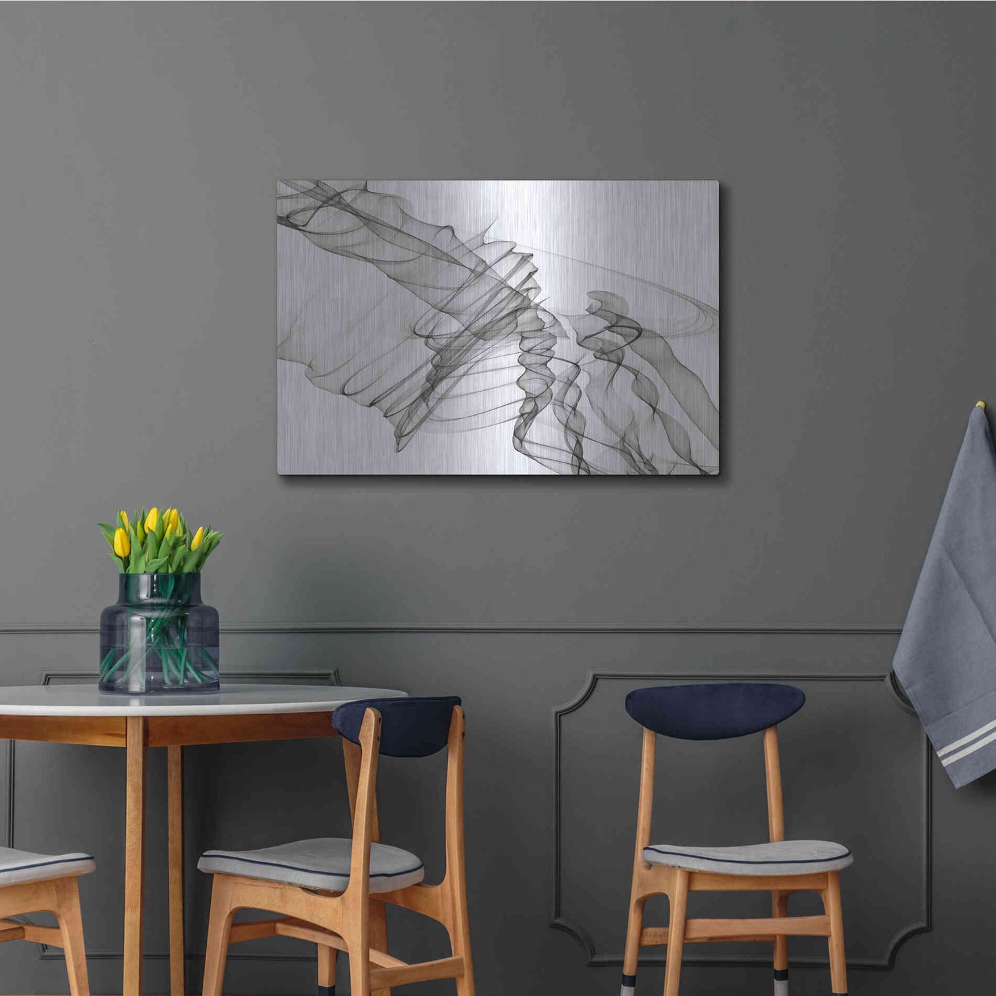 Luxe Metal Art 'Abstract Black and White 19-22-36' by Irena Orlov, Metal Wall Art,36x24