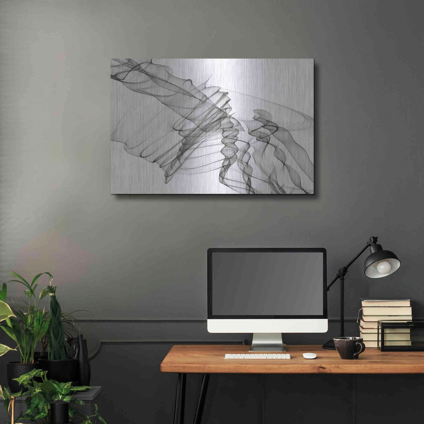 Luxe Metal Art 'Abstract Black and White 19-22-36' by Irena Orlov, Metal Wall Art,36x24