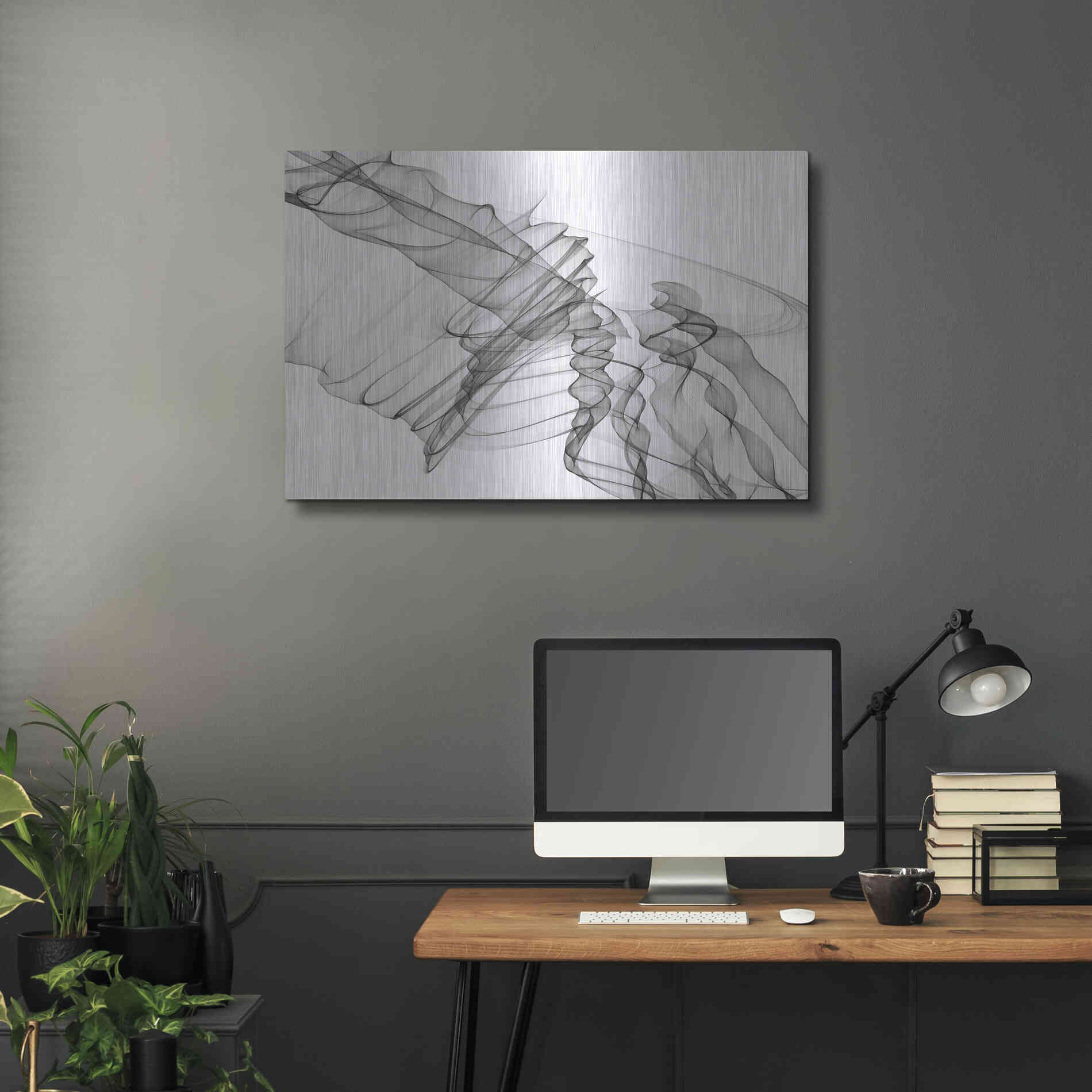 Luxe Metal Art 'Abstract Black and White 19-22-36' by Irena Orlov, Metal Wall Art,36x24