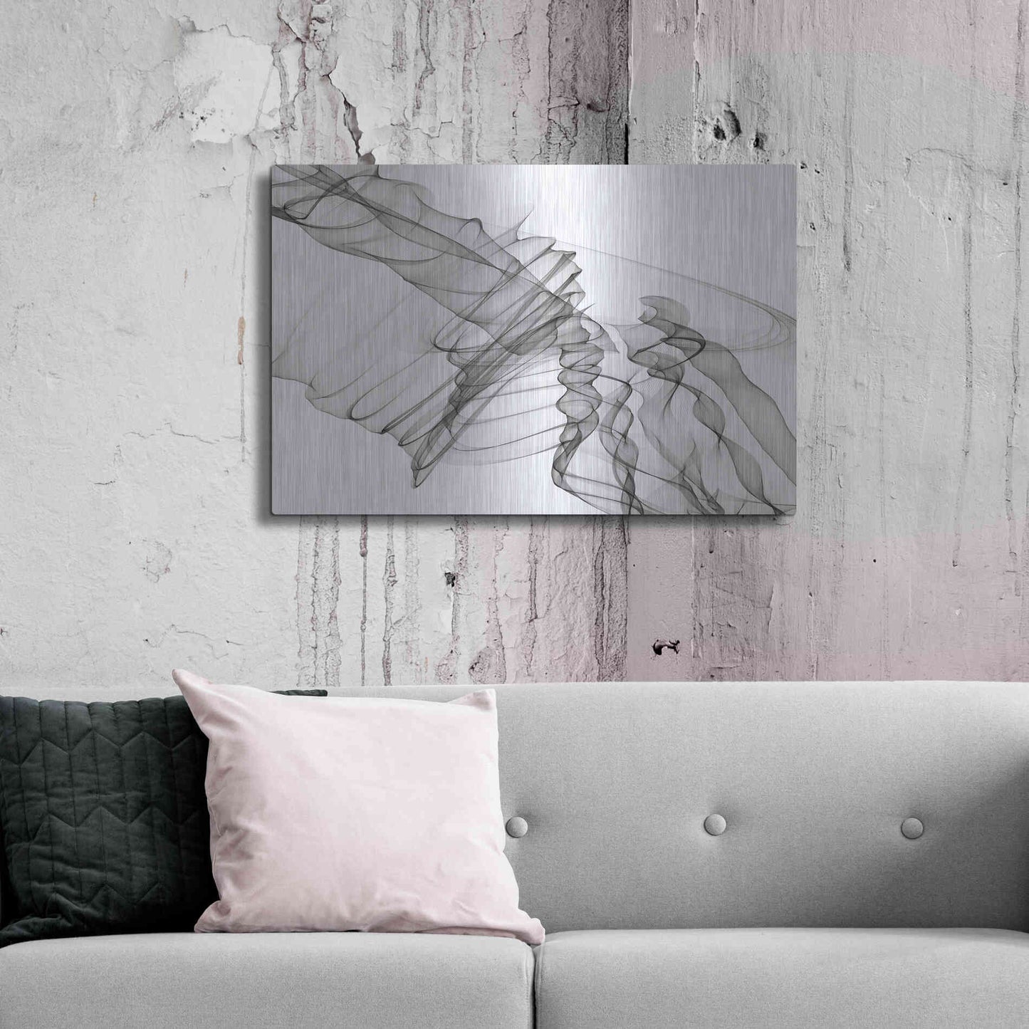 Luxe Metal Art 'Abstract Black and White 19-22-36' by Irena Orlov, Metal Wall Art,36x24