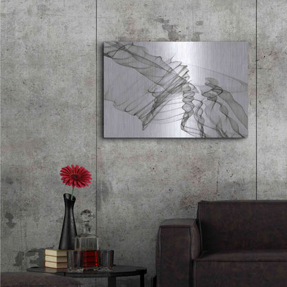 Luxe Metal Art 'Abstract Black and White 19-22-36' by Irena Orlov, Metal Wall Art,36x24