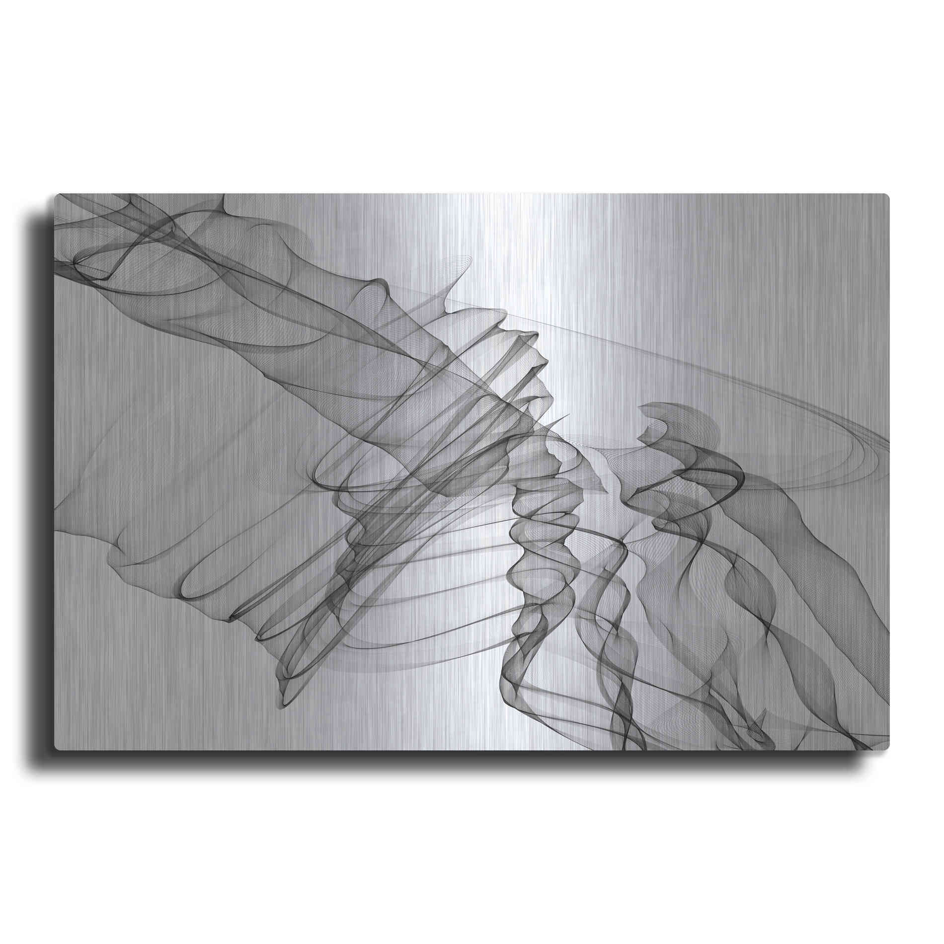 Luxe Metal Art 'Abstract Black and White 19-22-36' by Irena Orlov, Metal Wall Art