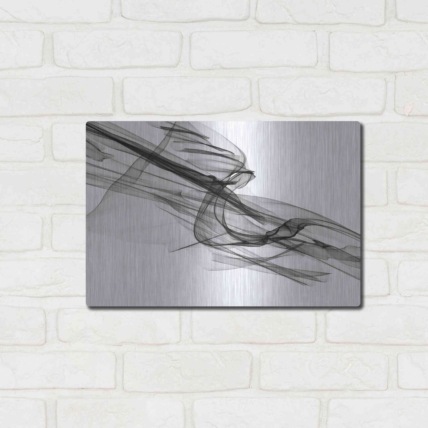 Luxe Metal Art 'Abstract Black and White 19-48' by Irena Orlov, Metal Wall Art,16x12