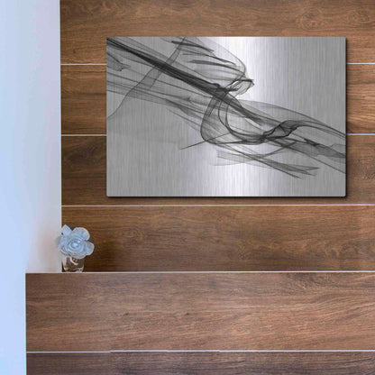 Luxe Metal Art 'Abstract Black and White 19-48' by Irena Orlov, Metal Wall Art,16x12