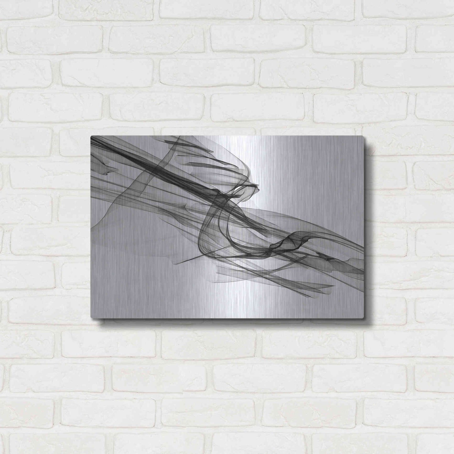 Luxe Metal Art 'Abstract Black and White 19-48' by Irena Orlov, Metal Wall Art,24x16