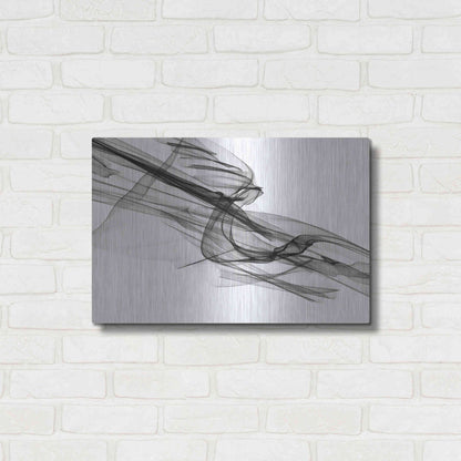 Luxe Metal Art 'Abstract Black and White 19-48' by Irena Orlov, Metal Wall Art,24x16