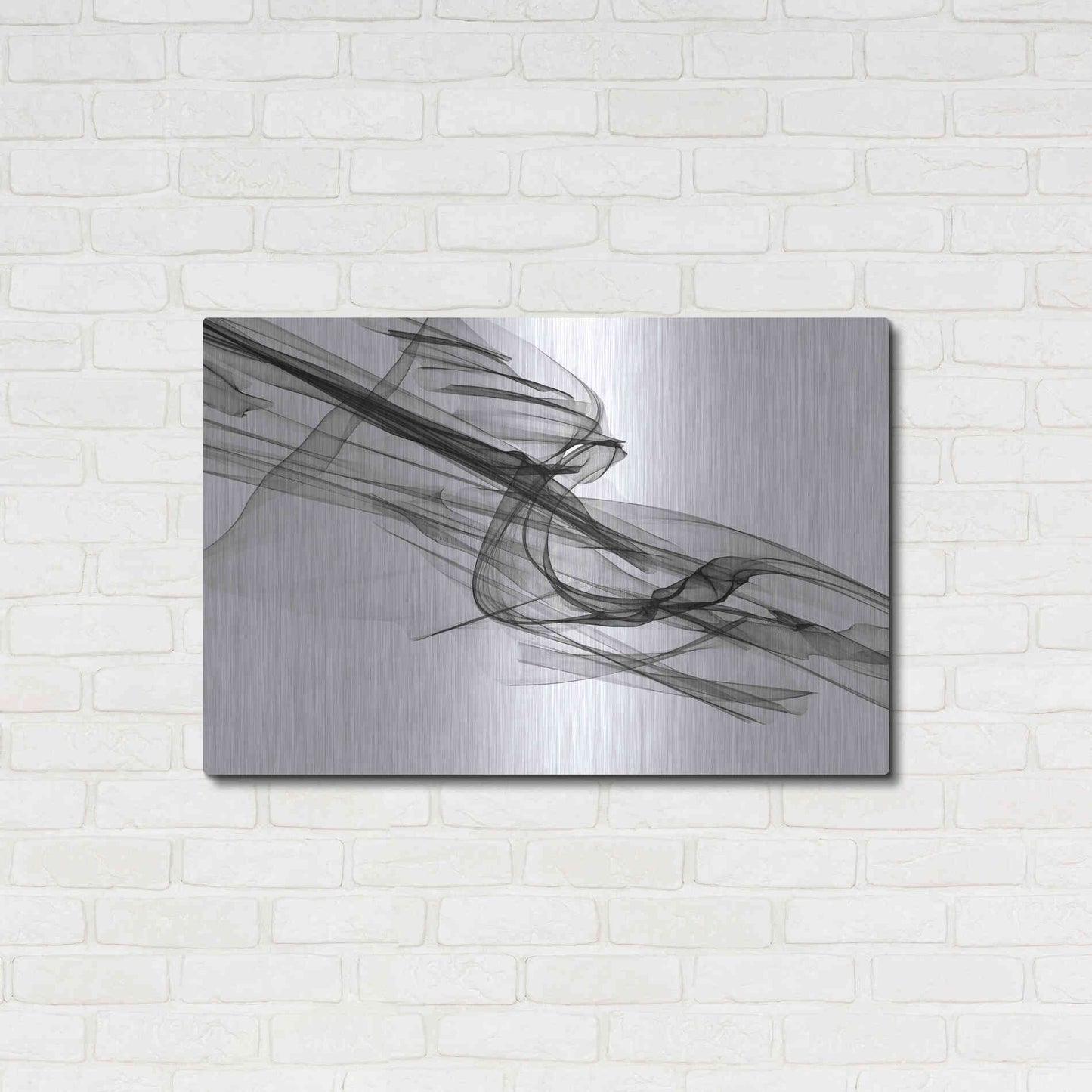 Luxe Metal Art 'Abstract Black and White 19-48' by Irena Orlov, Metal Wall Art,36x24