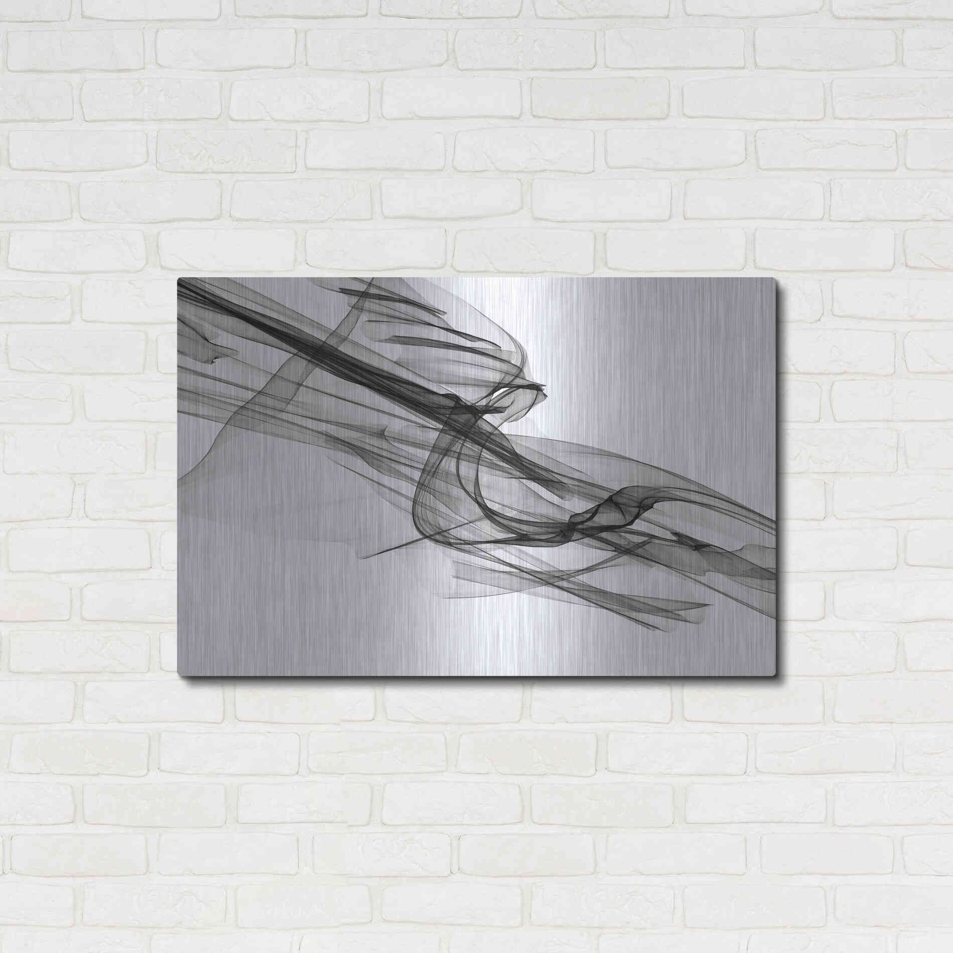Luxe Metal Art 'Abstract Black and White 19-48' by Irena Orlov, Metal Wall Art,36x24