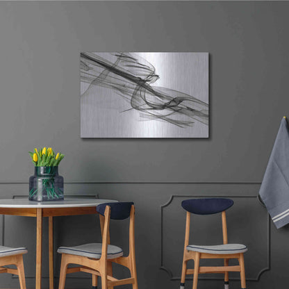 Luxe Metal Art 'Abstract Black and White 19-48' by Irena Orlov, Metal Wall Art,36x24